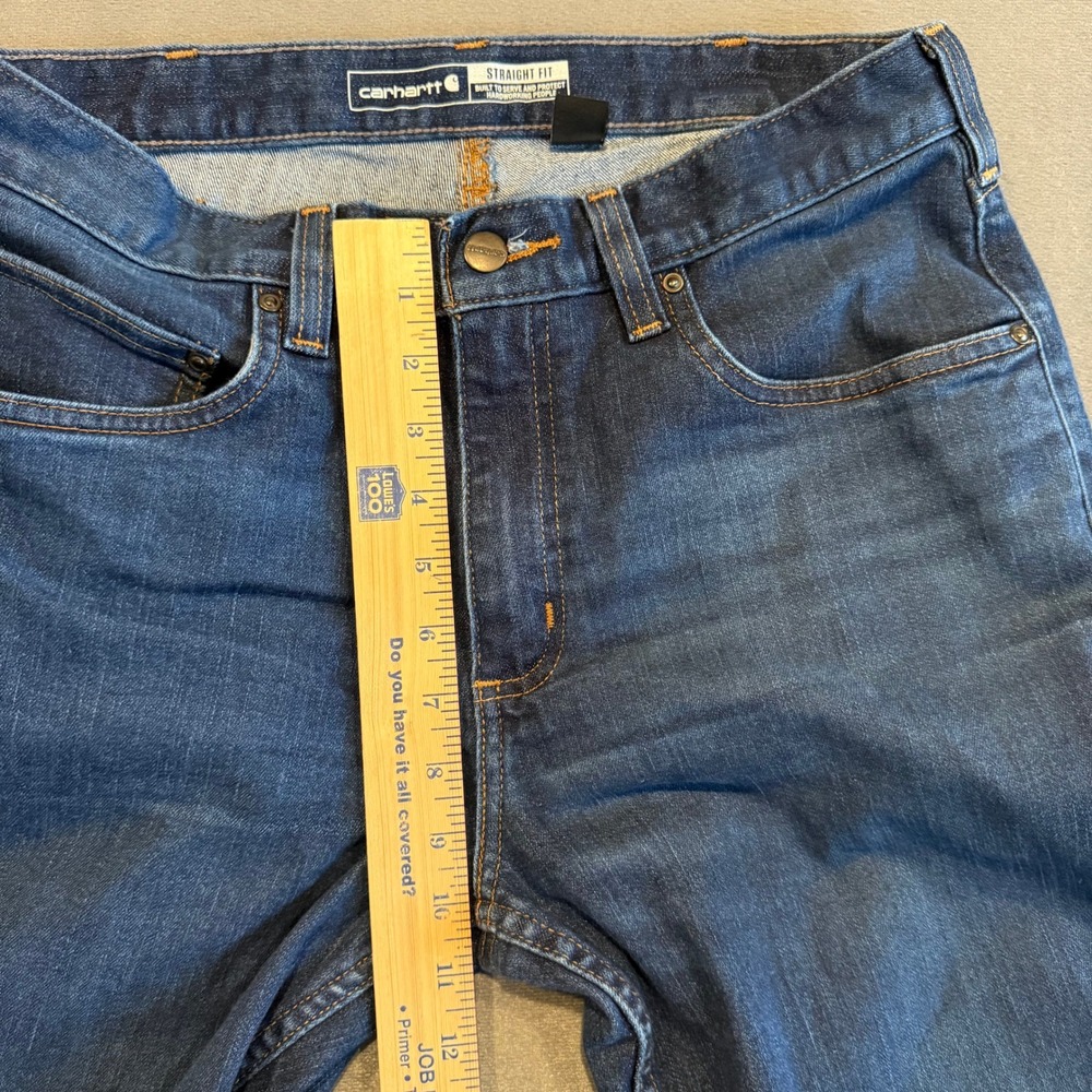 Carhartt Force Straight Fit Jeans Men's 32x34 Dark Wash Low Rise BD4945-M - Picture 6 of 13